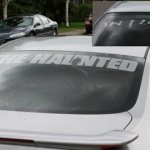 theHaunted & in flames car sticker