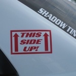 This Side UP! rally decal