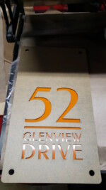 Laser cut house number sign